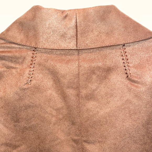 Parallel L Faux Suede Jacket Long Full Sleeves Brass Buttons closure with Ties - Picture 13 of 16